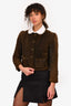 Chloe Vintage Brown Suede Button-Up Jacket Size 38