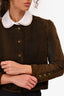 Chloe Vintage Brown Suede Button-Up Jacket Size 38