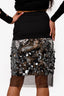 Dorothee Schumacher Black Layered/ Green Sequin/Tulle Midi Skirt Size 1