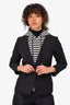 Veronica Beard Black Wool Blazer with Striped Dickey Size 4