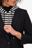 Veronica Beard Black Wool Blazer with Striped Dickey Size 4