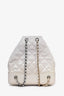 Pre-Loved Chanel™ 2018 White Leather/Patent Small Gabrielle Backpack