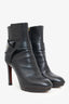 Louis Vuitton Black Leather Belted Platform Ankle Boots Size 37