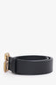 Gucci Black Leather/Pearl GG Belt Size 90