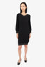 See By Chloe Black Wool Pearl Beaded Sweater Dress Size 8