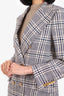 Gucci Black/White Wool Checked Double Breasted Blazer Size 40