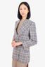 Gucci Black/White Wool Checked Double Breasted Blazer Size 40