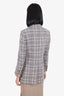 Gucci Black/White Wool Checked Double Breasted Blazer Size 40