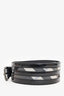 Burberry Black/Navy Patent Leather Check Belt Size 90