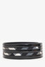 Burberry Black/Navy Patent Leather Check Belt Size 90