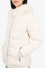 Prada Sport White Nylon Down/Fox Fur Puffer Jacket SIze 42