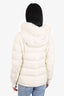 Prada Sport White Nylon Down/Fox Fur Puffer Jacket SIze 42