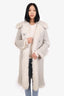 Gucci Cream Shearling Flared Sleeves Long Coat Size XS