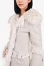 Gucci Cream Shearling Flared Sleeves Long Coat Size XS