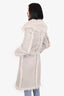 Gucci Cream Shearling Flared Sleeves Long Coat Size XS