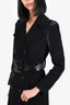 Versace Black Wool Double Breasted Belted Coat Size 38