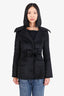 Gucci Black Alpaca/Wool Bow Closure Coat Size 38