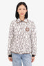 Hermès 2023 Runway White Horsebit Print Puffer Jacket Size 40