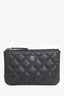 Pre-Loved Chanel™ 18C Iridescent Black Caviar CC Logo O Case Mini Pouch