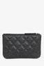 Pre-Loved Chanel™ 18C Iridescent Black Caviar CC Logo O Case Mini Pouch