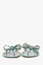 Valentino Blue Rubber Rockstud Bow Thong Sandals Size 38