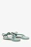 Valentino Blue Rubber Rockstud Bow Thong Sandals Size 38