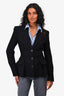 Prada Black Virgin Wool Peplum Blazer Size 40