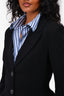 Prada Black Virgin Wool Peplum Blazer Size 40