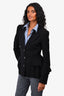 Prada Black Virgin Wool Peplum Blazer Size 40