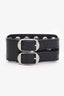 Balenciaga Black Giant Agneau Arena Leather 3 Row Studded Bracelet