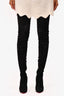 Christian Louboutin Black Suede 'Louise Xl 120' Stretch Thigh High Boots Size 37