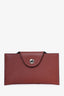 Hermès 2023 Burgundy Leather Snap Closure 'Iliade' Card Wallet