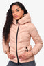 Moncler Pink Fuligule Guibbotto Hooded Zip Up Down Jacket Size 00