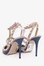 Valentino Navy/Beige Patent Leather Rockstud Cage Heels Size 37.5