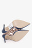 Valentino Navy/Beige Patent Leather Rockstud Cage Heels Size 37.5