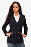 Burberry Brit Navy Wool Double Breasted Jacket Size 2 US