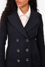 Burberry Brit Navy Wool Double Breasted Jacket Size 2 US