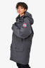 Canada Goose Graphite Grey Down Jacket with Fur Hood Size L Mens