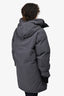 Canada Goose Graphite Grey Down Jacket with Fur Hood Size L Mens