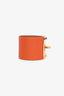 Hermès Orange Leather 'Kelly Dog Studded' Cuff Bracelet