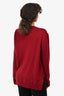 Celine Red Cashmere Double Triomphe Pocket Button Cardigan M