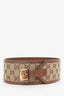 Gucci Brown/Beige GG Canvas Wide Waist Belt Size 90.36