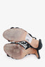 Pre-Loved Chanel™ Black/White Quilted Leather Pearl Embellished Ankle Wrap Sandals Size 38.5