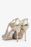 Jimmy Choo Gold Glitter Cut-Out Heels Size 39