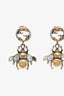 Gucci Gold-Tone Crystal Bee Earrings