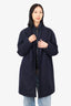 Canali Navy Wool Rain Coat with Removable Bib Size 56 Mens