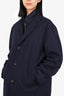 Canali Navy Wool Rain Coat with Removable Bib Size 56 Mens