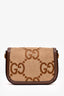 Gucci Brown Canvas/Leather GG Supreme Horsebit 1955 Shoulder Bag With Web Strap