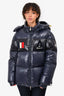 Moncler Blue Nylon Logo 'Gary' Puffer Jacket Size 5 Mens