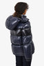 Moncler Blue Nylon Logo 'Gary' Puffer Jacket Size 5 Mens